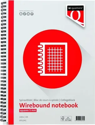 Image de Quantore - Bloc-notes spiralé A4 Raute 5 mm 100 feuilles 70 g