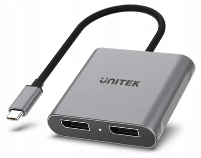 Immagine prodotto di Adattatore USB-C Unitek V1404A con due porte DP 1.4, 8K a 60 Hz