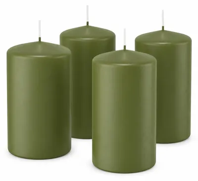 Produktbild von 4er Set Adventskranzkerzen Olive 100 x 98 mm | Wiedemann Kerzen, KI-generiertes Bild