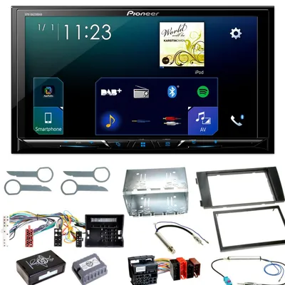 Produktbild von Pioneer SPH-DA230DAB CarPlay Android Auto Einbauset für Audi A6 4B Facelift