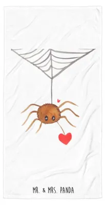 Produktbild von Mr. & Mrs. Panda Handtuch Spinne Agathe Liebe - Weiß - Geschenk, Verliebt, Duschtuch, Badehandtuch, Liebesbeweis, Badelaken, Strandtuch, Liebesgeschenk, Großes
