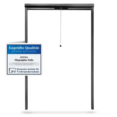 Produktbild von Fliegengitter Insektenschutz Fenster Rollo Alurahmen Bausatz Insektenschutzrollo,Farbe:anthrazit (RAL7016),Größe (Breite x Höhe):190 x 200 cm