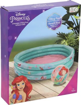 Immagine prodotto di Disney Princess 3 Anelli Piscina Ariel + Palla da Spiaggia Blu/Rosa
