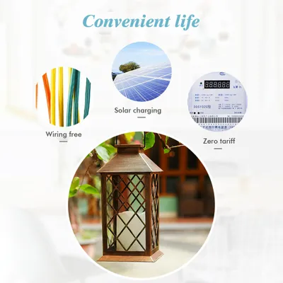 Image de Lampe solaire LED en forme de bougie, lampe de jardin sans flamme, lampe d'extérieur étanche, éclairage décoratif de jardin