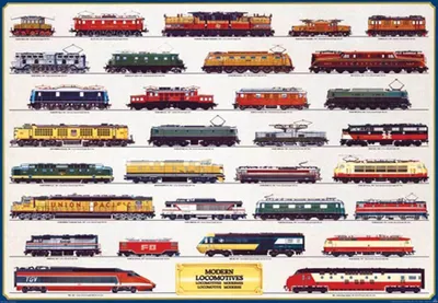 Image de Locomotives éducatives, affiches décoratives. Dimensions : 98 x 68 cm