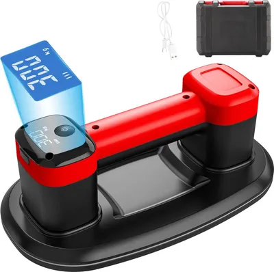 Image de Ventouse électrique - Lève-plaques pour carreaux/verre - Puissance d'aspiration 300 kg - Double moteur - Affichage numérique - Batterie 3600 mAh USB‑C - Caoutchouc 20 mm - Or