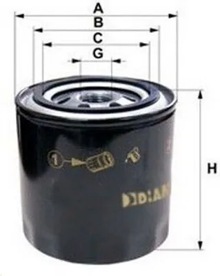 Produktbild von Ölfilter DIAMAX DL1146 Anschraubfilter für TOYOTA LAND CRUISER (KDJ12, GRJ12) für FORD RANGER (ER, EQ)