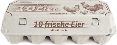 Produktbild von Eierverpackung, 10 Frische Eier, weiß