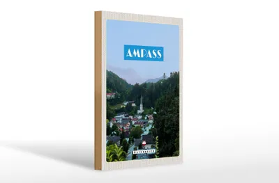 Produktbild von Holzschild Reise 20x30cm Ampass Österreich Tal Altstadt Natur