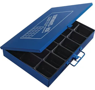Produktbild von Sortimentskasten B330xT240xH50mm 18 Fcher ohne Beschriftungsschild blau