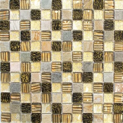 Produktbild von Mosaikfliese Transluzent gold braun Glasmosaik Crystal Stein gold braun Struktur MOS83-CR17_f
