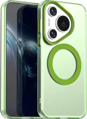 Image de Etui magnétique pour Huawei Pura 70, étui antichoc fin, mat et translucide Vert