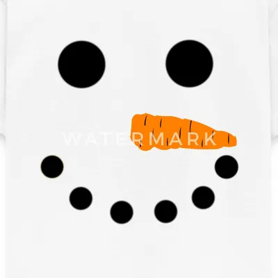 Produktbild von Spreadshirt Schneemann Gesicht Fasching Weihnachten Kinder T-Shirt, 98/104 (3-4 Jahre), Weiß