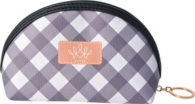 Produktbild von Melady Damenkulturtasche 19x10 cm Schwarz Weiß Polyester Rauten