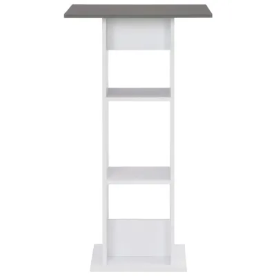 Image de vidaXL Table de bar blanc et gris anthracite 60x60x110 cm
