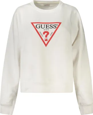 Produktbild von Oversize Damen-Sweatshirt Weiß aus Baumwolle mit Logo-Druck