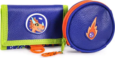 Produktbild von Milk&Moo Ponix Kinderbrieftasche und Münzbeutel – Niedliches Ponix Drachen-Design, Farbenfrohes Kinderaccessoire, Praktisch und Strapazierfähig, Zum Anbringen an Rucksäcken