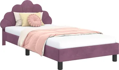 Produktbild von vidaXL Kinderbettgestell mit Kopfteil Lila 80 x 200 cm Samt
