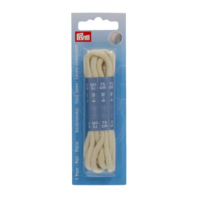 Obrázok produktu pre Šnúrové šnúrky 5 mm, 75 cm, béžové