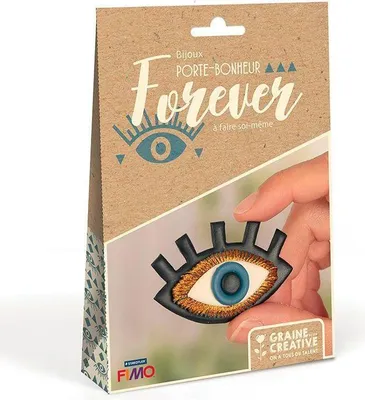 Produktbild von Fimo Schmuck-Bastelset Glücksbringer Augen-Broschen - Einheitsgröße