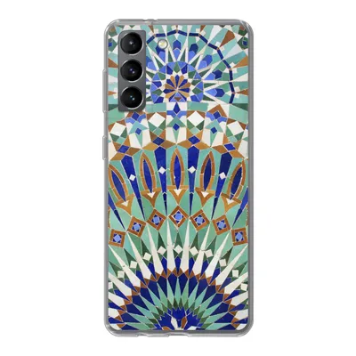 Produktbild von MuchoWow® Handyhülle Schutzhülle Hülle für Samsung Galaxy S21 Eine marokkanische Mosaikwand mit verschiedenen Formen Silikon Softcase Handy Hülle - Softcase