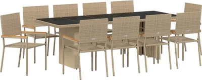 Obrázok produktu pre Záhradný jedálenský set 11 pcs Béžová polyratan