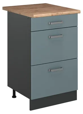 Imagen del producto de Mueble bajo de cocina Vicco R-Line Gris azulado/Antracita 50 cm encimera Roble dorado, Model 69868