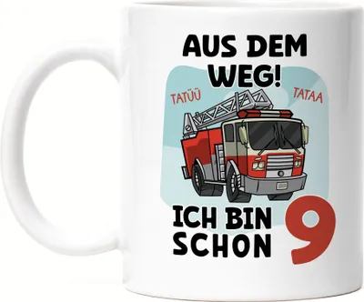Produktbild von Aus Dem Weg Ich Bin Schon 9 Tasse Weiß Happy Birthday 9. Geburtstag Alles Gute Herzlichen Glückwunsch Geschenke