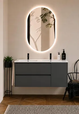 ORIGEN BATH ITACA Badmöbel mit Doppelwaschbecken 120x45 cm, Graphit