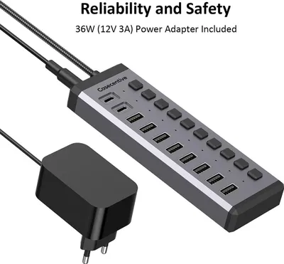 Produktbild von Casecentive 10-in-1 USB-C & USB-A 10 Gbit/s Lade-Hub