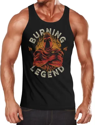 Produktbild von Herren Tank-Top Sparta Burning Legend Schriftzug Fashion Streetstyle Muskelshirt Muscle Shirt Neverless® schwarz L