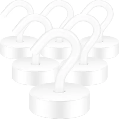 Immagine prodotto di Gancio magnetico extra resistente da 18 kg, colore bianco, con design in tubo d'acciaio