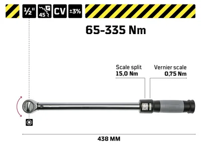 Produktbild von 1/2" Automatischer Drehmomentschlüssel 65-335 NM
