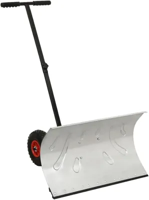 Produktbild von Schneeschaufel mit Rädern 74x46 cm cm Schneefräsen Schneepflug Schneeschild Schneeschieber Schneefräse Snow Shovel Schnee Räumschild Schneeräumer Höhenverstellbare Verzinktes Metall Silber