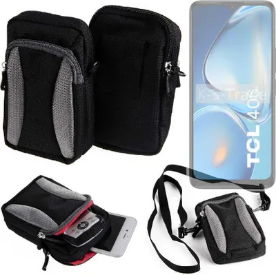 Produktbild von K-S-Trade Holster Schutz Hülle kompatibel mit TCL 406i Handy Hülle Gürteltasche Umhängetasche mit Zusatzfach schwarz