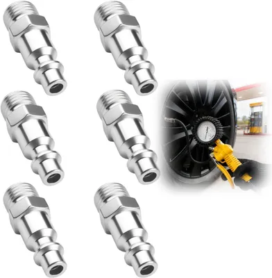 Productafbeelding van Pneumatische koppeling, 1/4 inch, 6 stuks, universele luchtdrukfittingen voor compressoren
