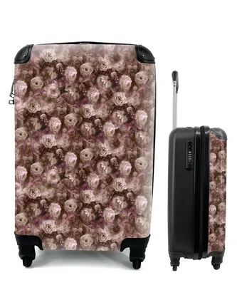 Produktbild von MuchoWow® Koffer Handgepäck Trolley Rollkoffer Kleine Reisekoffer mit 4 Rollen - Rosen - Blumen - Ölfarbe - Cabin Size < 55x40x23 cm & 55x40x20 cm - Fotokoffer - Kabinenkoffer - Boardgepäck - Reise-Box - Reisekoffer - Reisegepäck - Koffer mit Bild - Trolley für Kinder