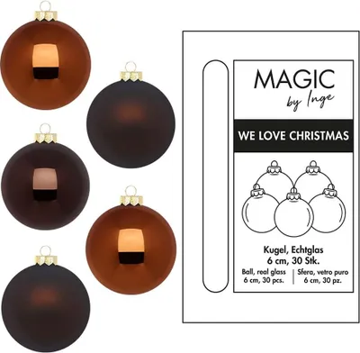 Produktbild von Weihnachtskugeln 30 Stk 6cm Cognac Diamond
