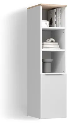 Image de Armoire universelle Livinity Piave Blanc/Sonoma avec une porte, Model 58780