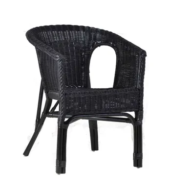 Produktbild von MiaMöbel Armlehnstuhl Rattan 57x75x56 cm Landhausstil Rattan Schwarz