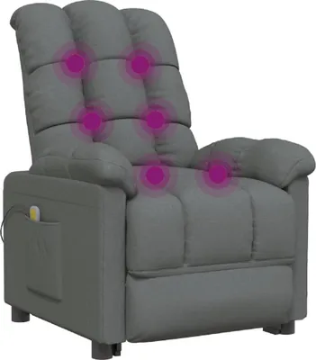 Immagine prodotto di vidaXL Sedia da massaggio in tessuto grigio scuro