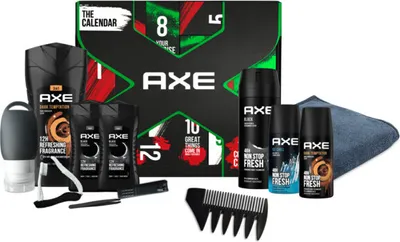 Produktbild von AXE Countdown Kalender für 12 Tage | Männer Beauty Pflege Geschenke Kalender | Countdown für Hochzeit, Rente, Urlaub,.. | Geschenkset Geschenkidee für Erwachsene mit 12 Überraschungen für 12 Tage