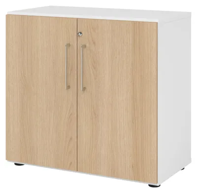 Produktbild von bümö smart Aktenschrank - 2 Ordnerhöhen - Nachbildung: Weiß/Eiche