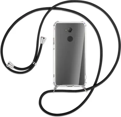 Produktbild von Handykette Backcover-Schutzhülle mit Band (Metall silberfarben) für Sony Xperia XA2 Ultra - schwarz
