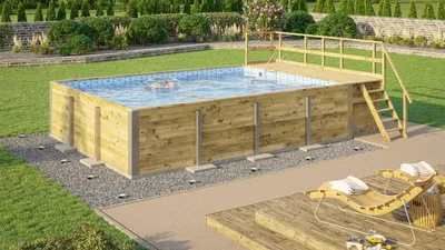 Produktbild von Massivholzpool 595 Gr.2 Blau/Mosaic B x T x H 500 x 650 x 203