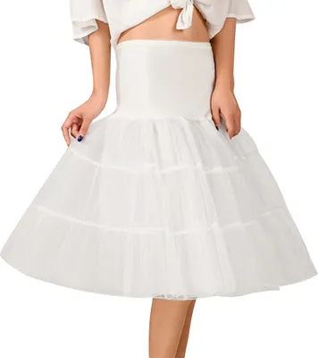 Produktbild von Damen Tutu Rock 1950er Jahre Kurz Vintage Petticoats Blase Ballettrock Tüll Halloween Kostüm Cosplay Party Weihnachten Tutu Rock,Weiß,S