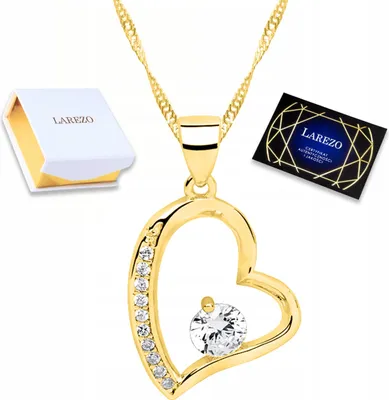 Immagine prodotto di Collana in oro con cuore e zirconi Amore Due cuori con cuore ARGENTO 925