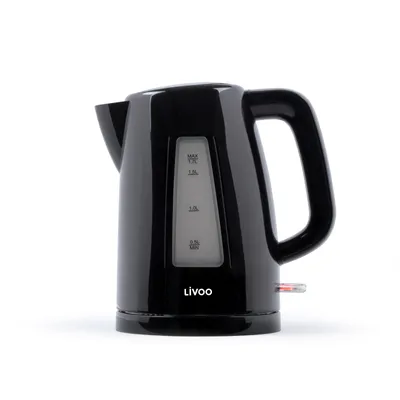 Produktbild von Livoo DOD184N, 1,7 l, 2200 W, Schwarz, Kunststoff, Wasserstandsanzeige, Drahtlos