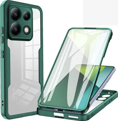 Immagine prodotto di Custodia per Xiaomi Redmi Note 13 5G, custodia protettiva a 360° per tutto il corpo con protezione dello schermo verde