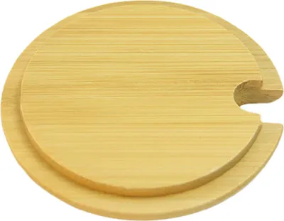 Produktbild von Bambusbecherdeckel mit Löffellöchern, Holzbecherabdeckung für Behälter, Gläser, Schüsseln, wiederverwendbar, lebensmittelecht, luftdicht, Holzdeckel, Party-Getränkezubehör